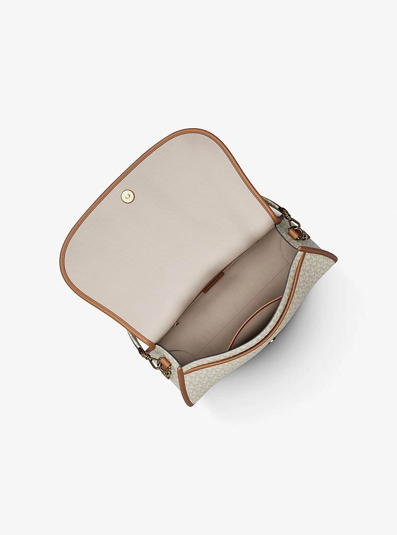 Borsa messenger convertibile Holmes media con stampa logo in VANIGLIA/GHIANDA | Michael Kors