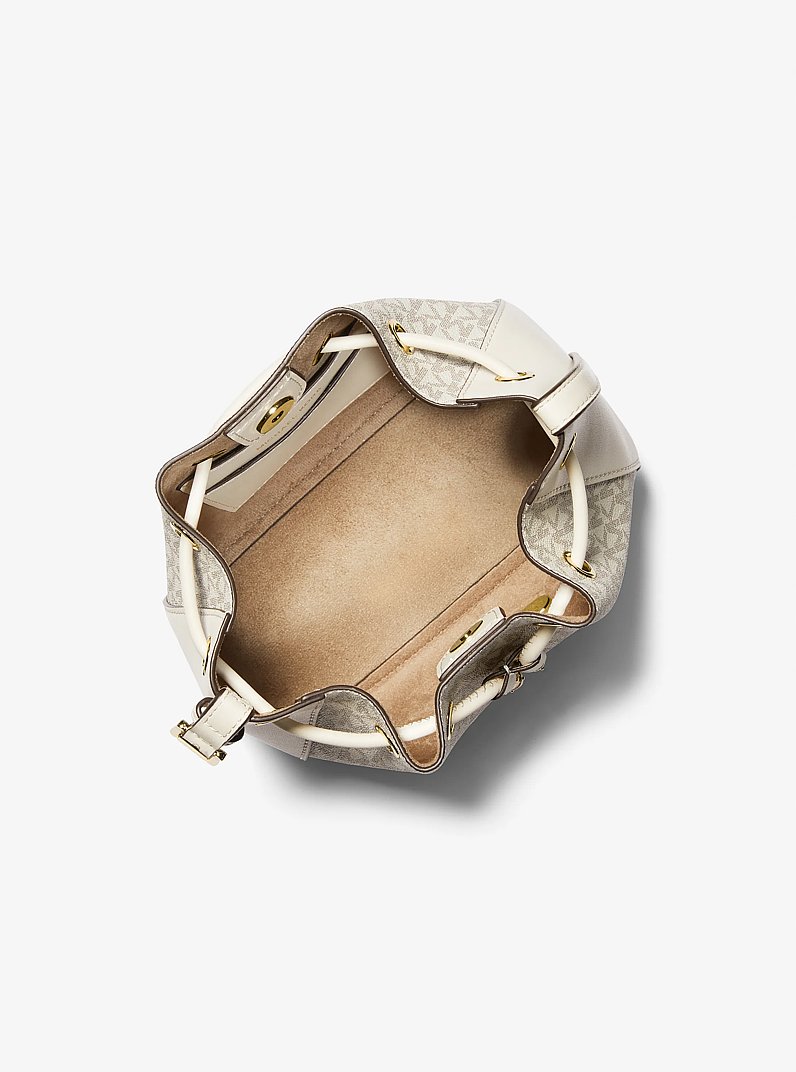 Phoebe Small Logo Bucket Bag in CREMA CLARO MULTICOLOR | Michael Kors