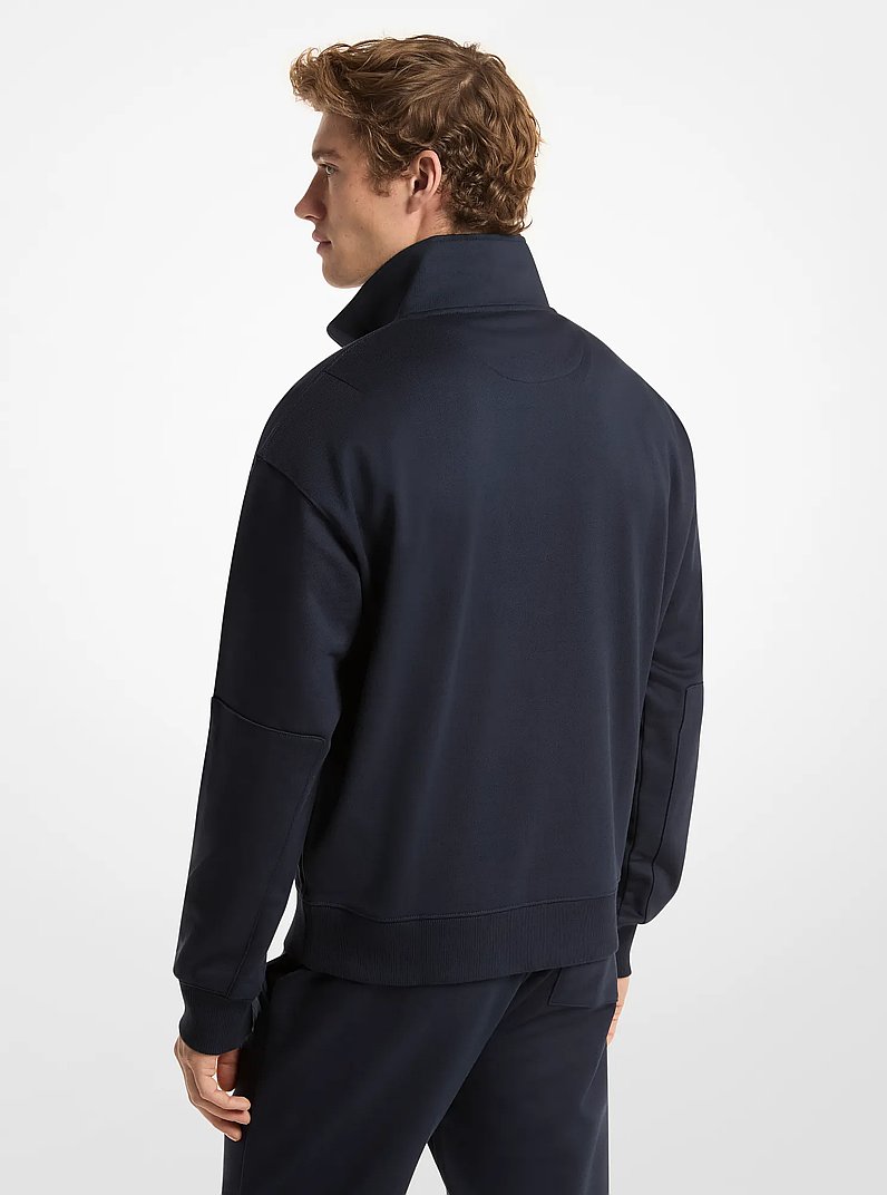 Pullover aus Baumwolle mit Viertelrei&szlig;verschluss in MIDNIGHT | Michael Kors