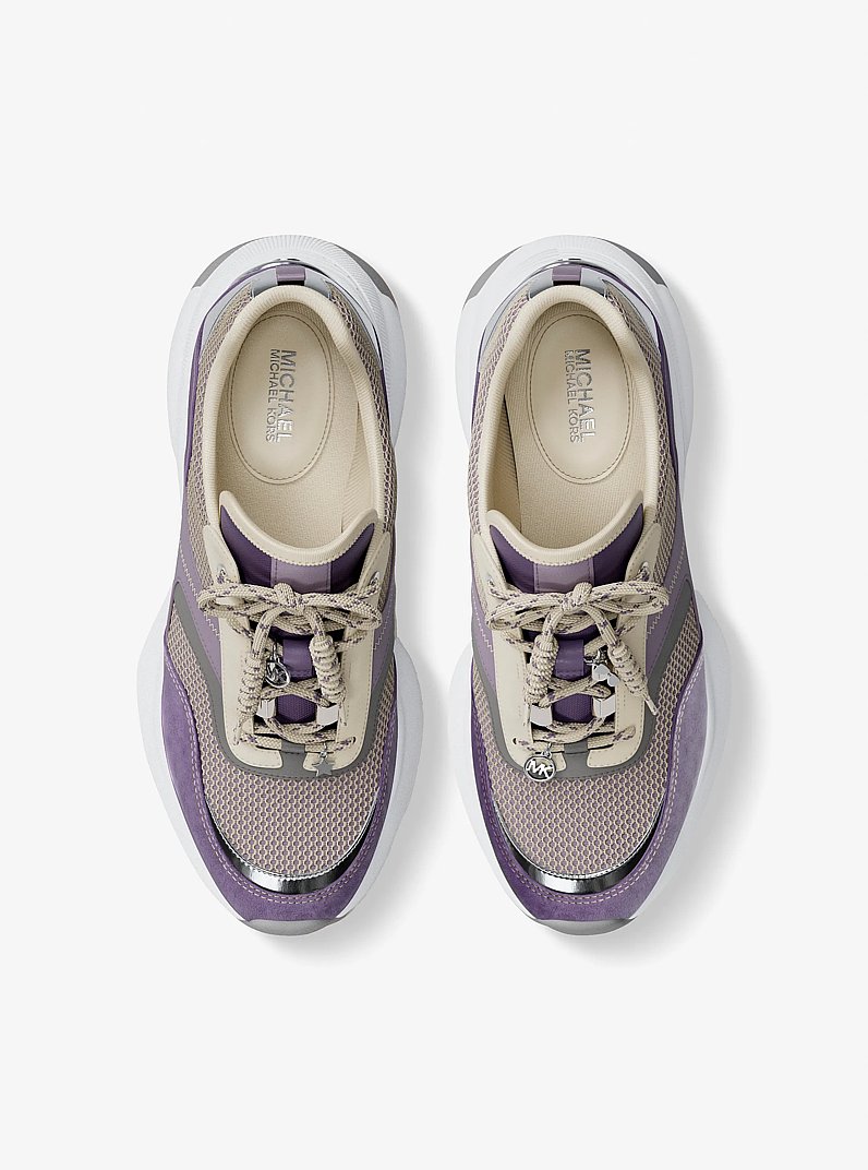Kaia Mixed-Media Trainer in ORCHD HZ MLT | Michael Kors