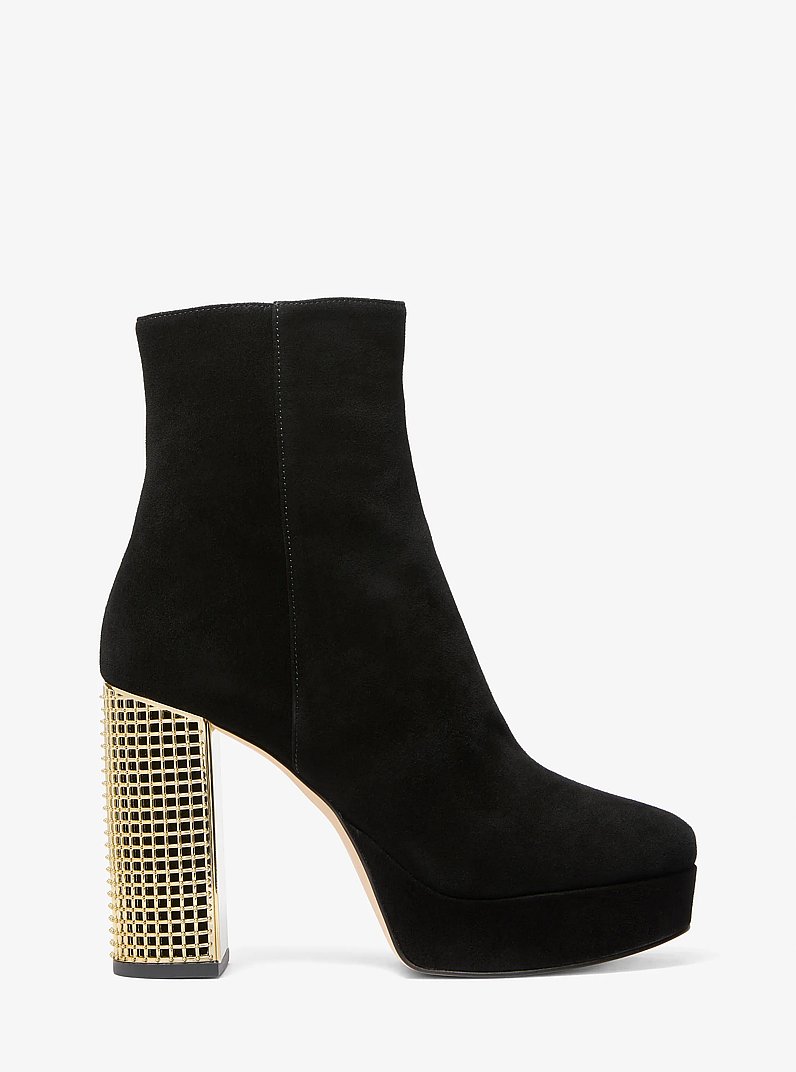 Botine cu platformă Maxine din piele &icirc;ntoarsă