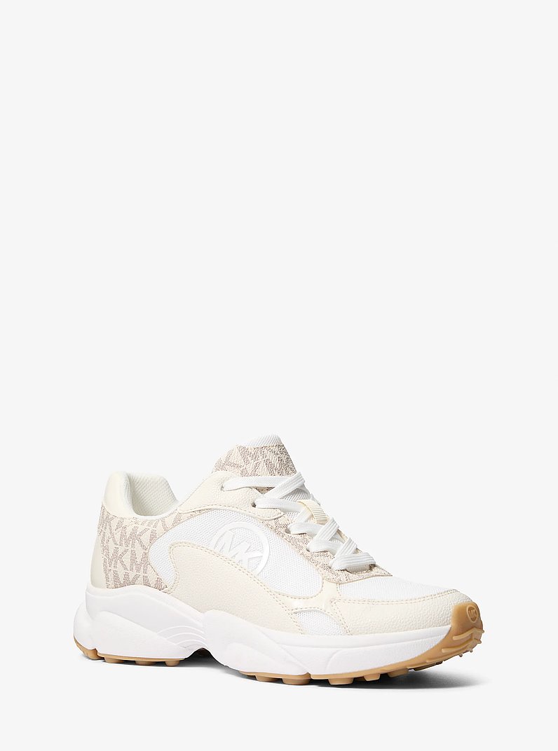 Samira Mixed-Media Trainer in VANILLA | Michael Kors