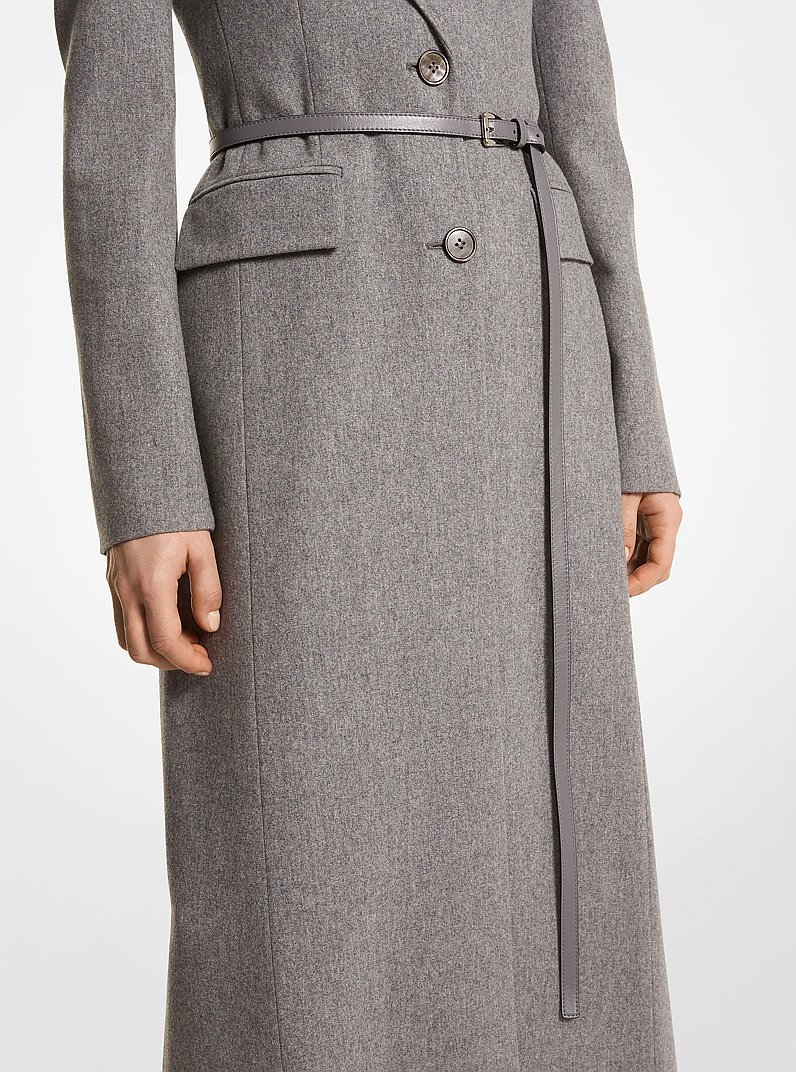 Joni Leather Skinny Trouser Belt in SLATE | Michael Kors