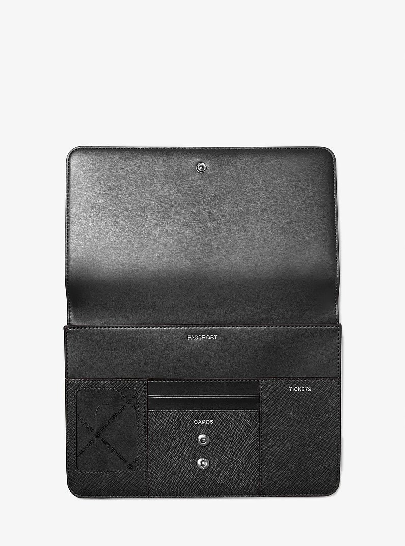 Grand portefeuille Rivington en cuir Saffiano in NOIR | Michael Kors