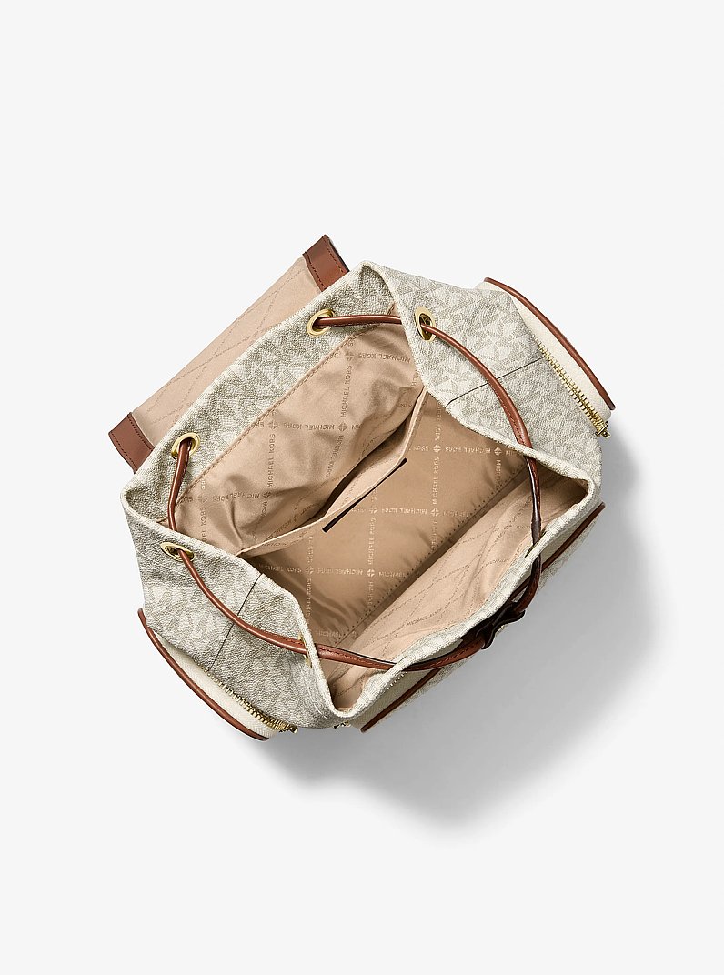 Merritt Small Signature Logo Cargo Backpack in VANILLA | Michael Kors