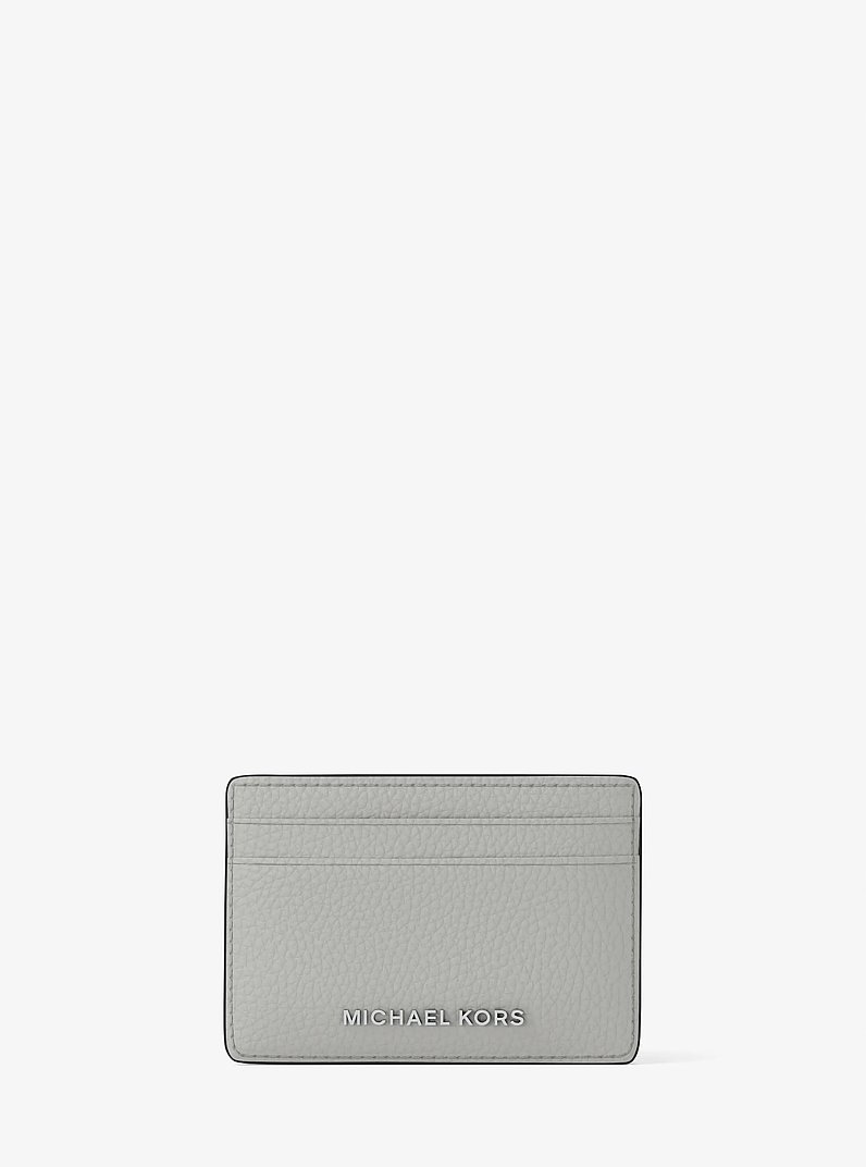 Pebbled Leather Card Case in QUARRY GREY | Michael Kors