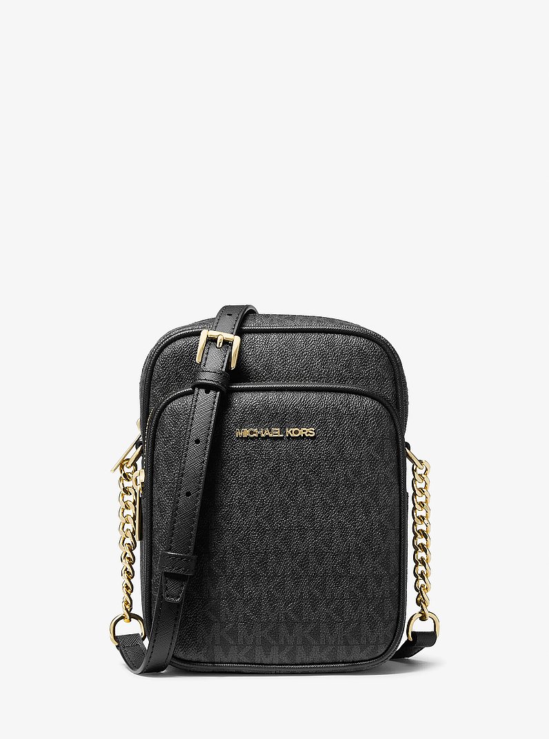 Jet Set Travel Medium Logo Crossbody Bag in BROWN - Sale | Michael