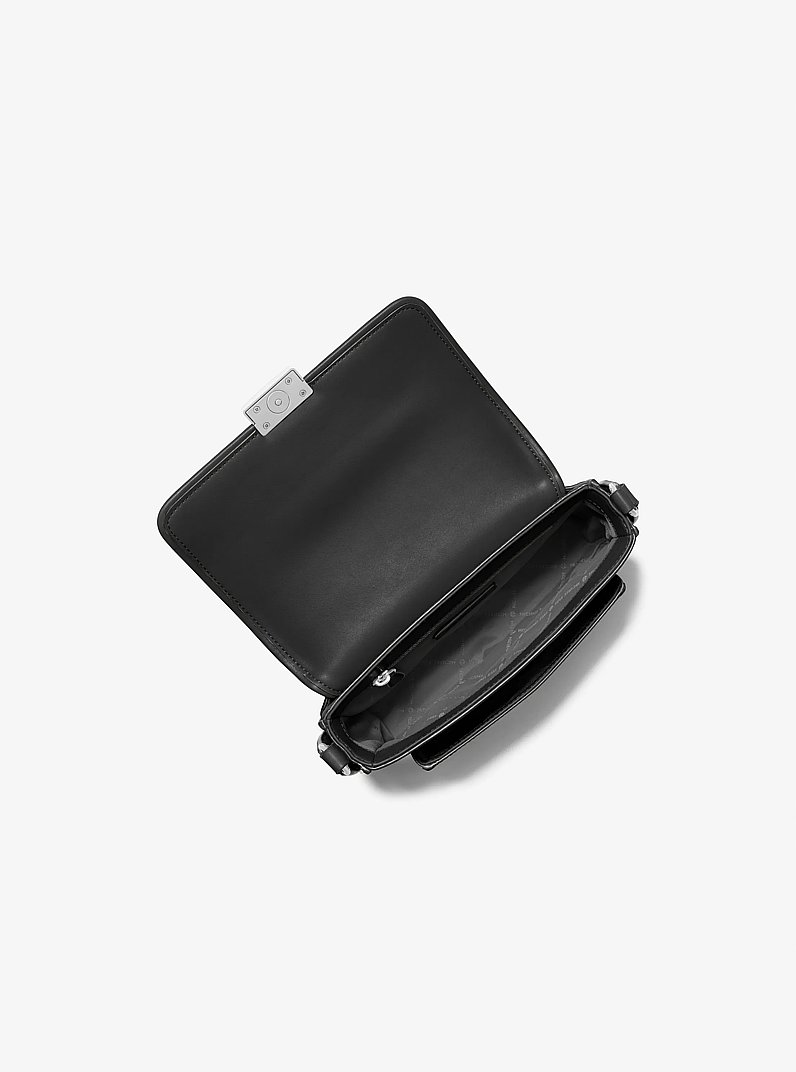 Bradshaw Medium Leather Messenger Bag in BLACK | Michael Kors
