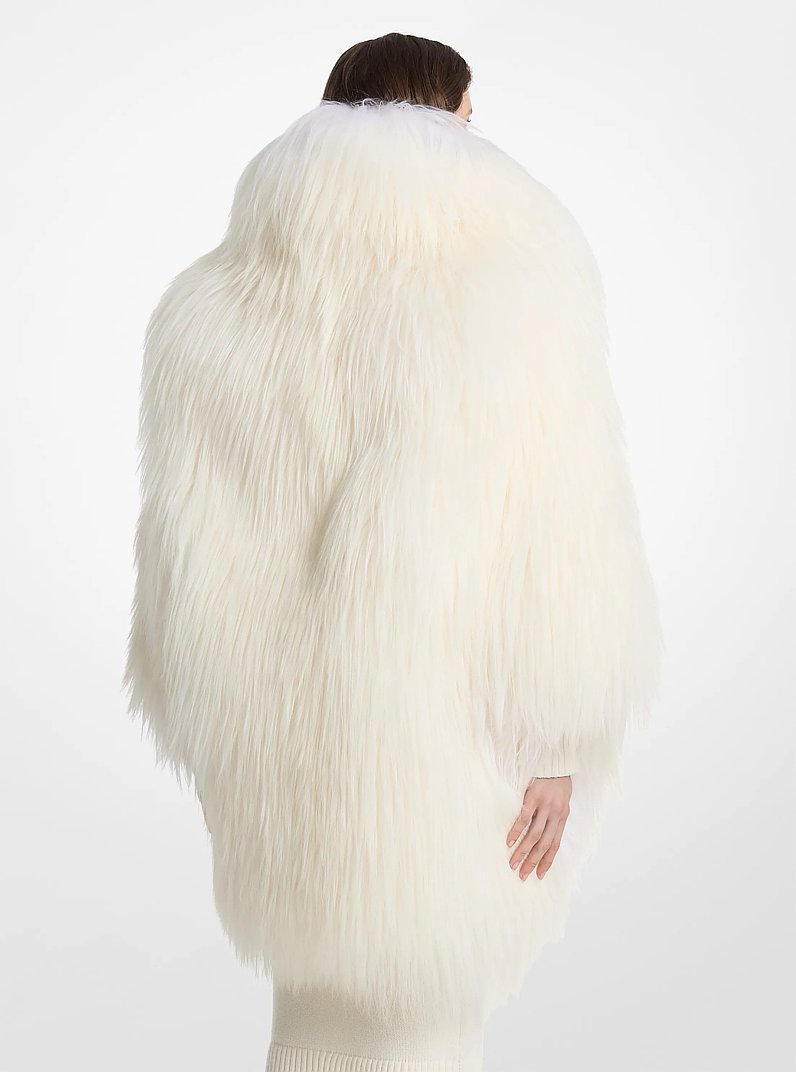 Shearling Bubble Coat in IVORY | Michael Kors
