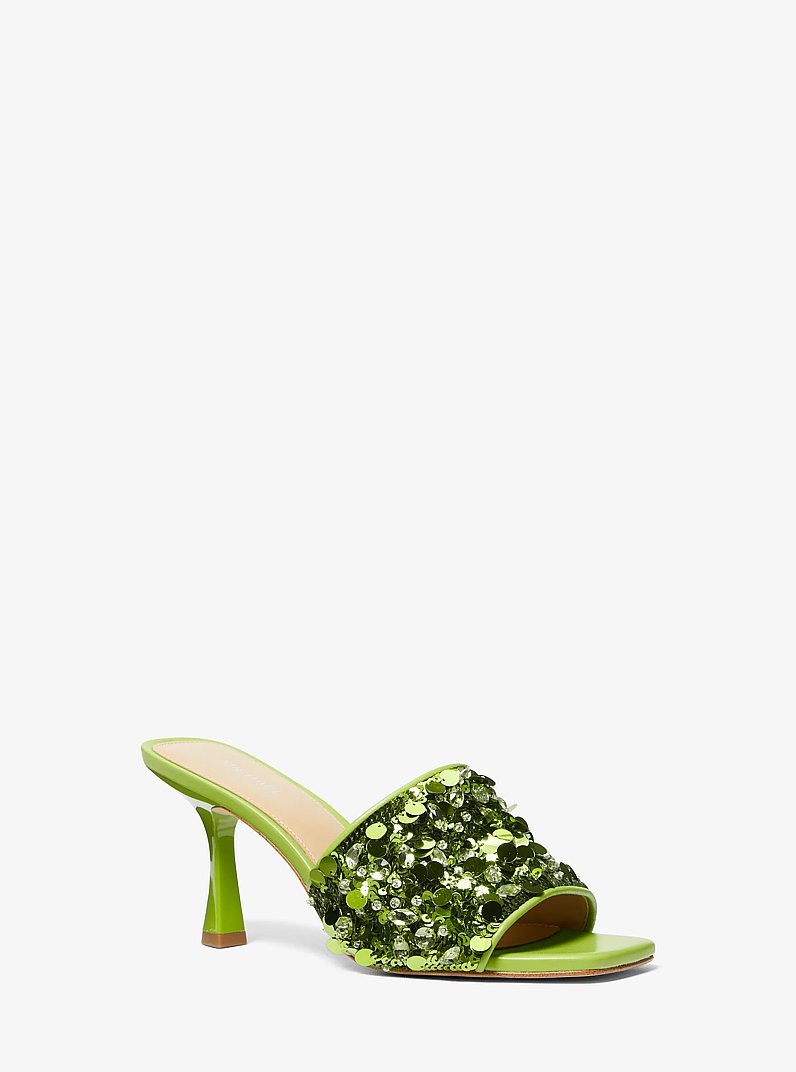 Limited-Edition Tessa Hand-Embellished Mule in BLACK - Sale