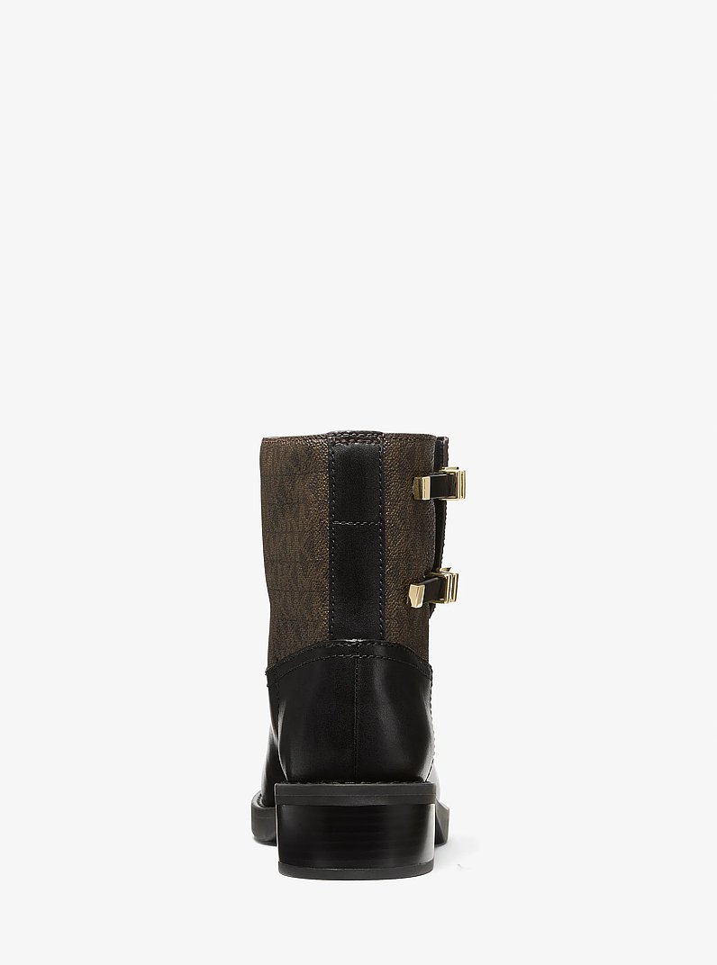 Darrington Leather and Signature Logo Ankle Boot in BROWN/BLK | Michael Kors
