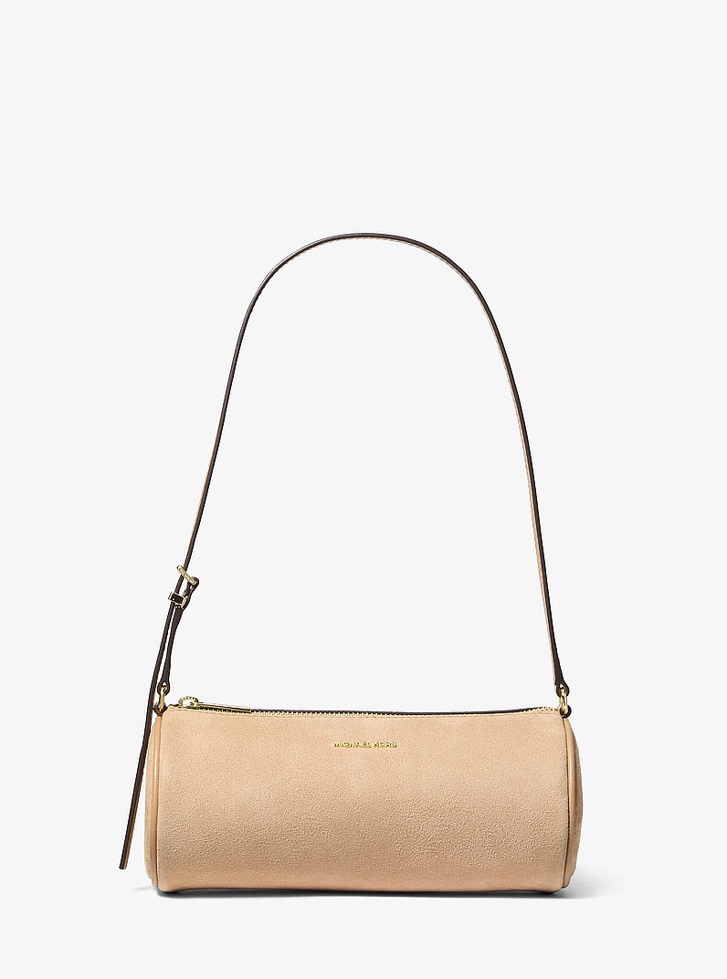 Bolso pochette Ashton peque&ntilde;o de forma cil&iacute;ndrica in CAMEL | Michael Kors