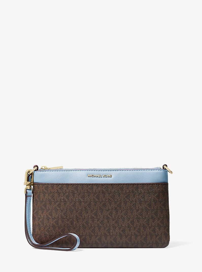 Jet Set Medium Signature Logo Wristlet in CHAMBRAY | Michael Kors