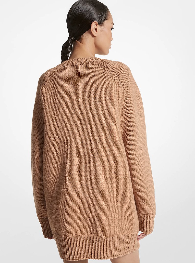 Hand-Knit Cotton and Cashmere Cardigan in SUNTAN - Sale | Michael