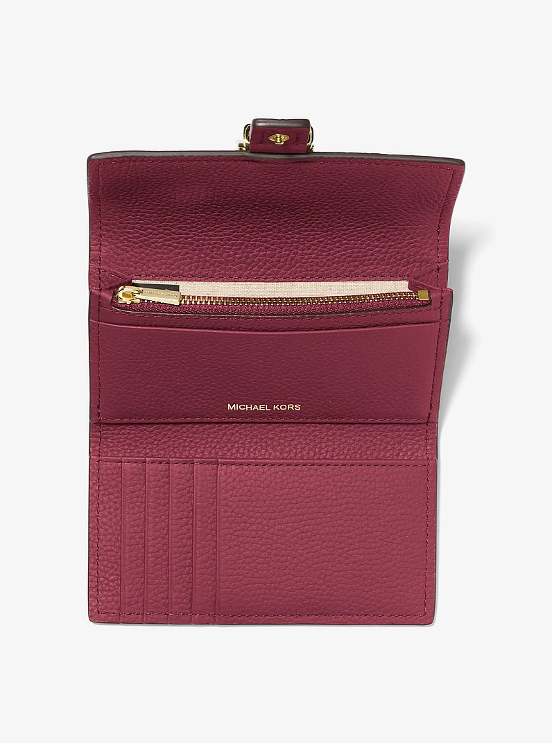 Nolita Medium Pebbled Leather Tri-Fold Wallet in MULBERRY | Michael Kors