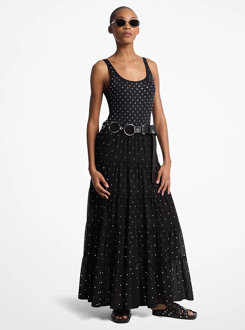 Studded One-Piece Swimsuit in BLACK | Michael Kors