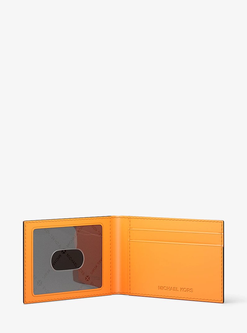 Cooper Pebbled Leather Wallet in POP ORANGE | Michael Kors