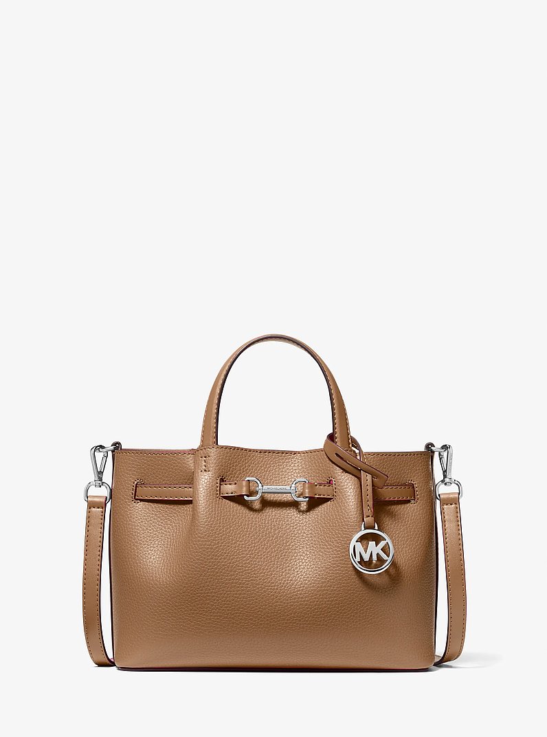 Carson Small Pebbled Leather Satchel in DRIFTWOOD - Sale | Michael