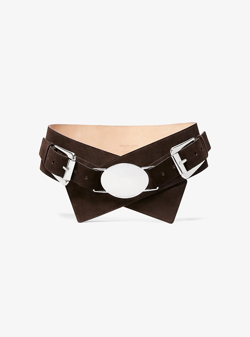 Gloria Suede Belt in CHOCOLATE | Michael Kors