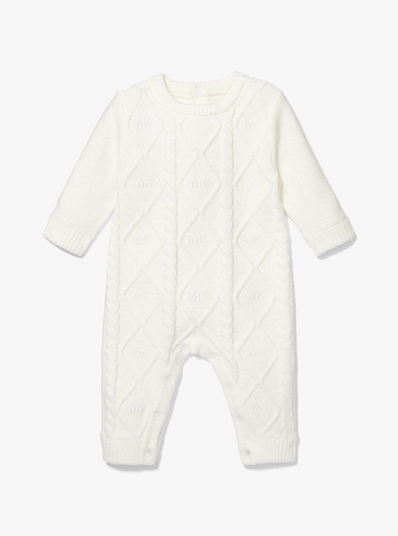 Cable Knit Baby Onesie in CREAM | Michael Kors