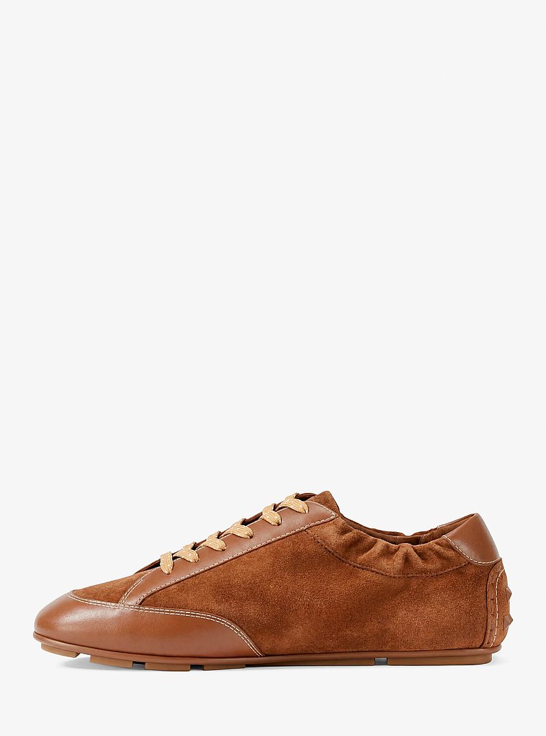 Susie Suede and Leather Trainer in LUGGAGE | Michael Kors