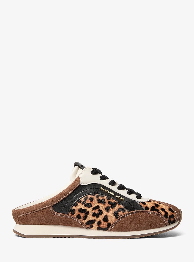 Avi Mixed-Media Slip-On Sneaker in DK CAMEL MLT | Michael Kors