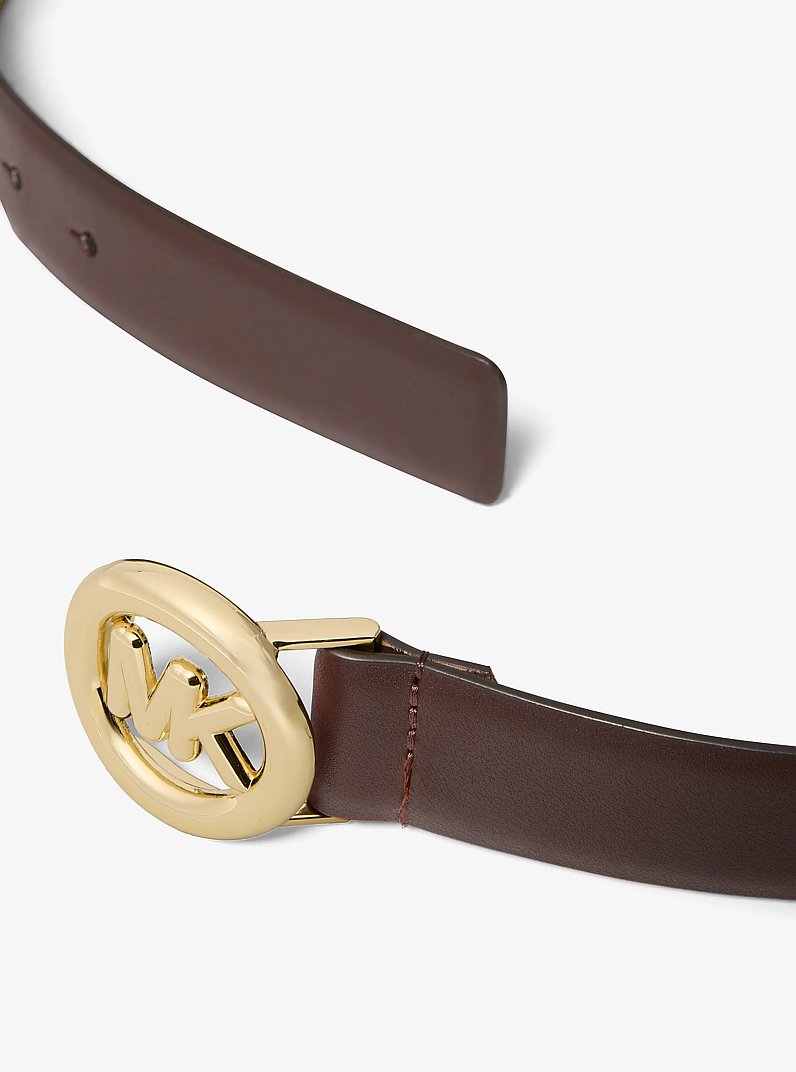 Logo Leather Belt in CHOCOLATE | Michael Kors