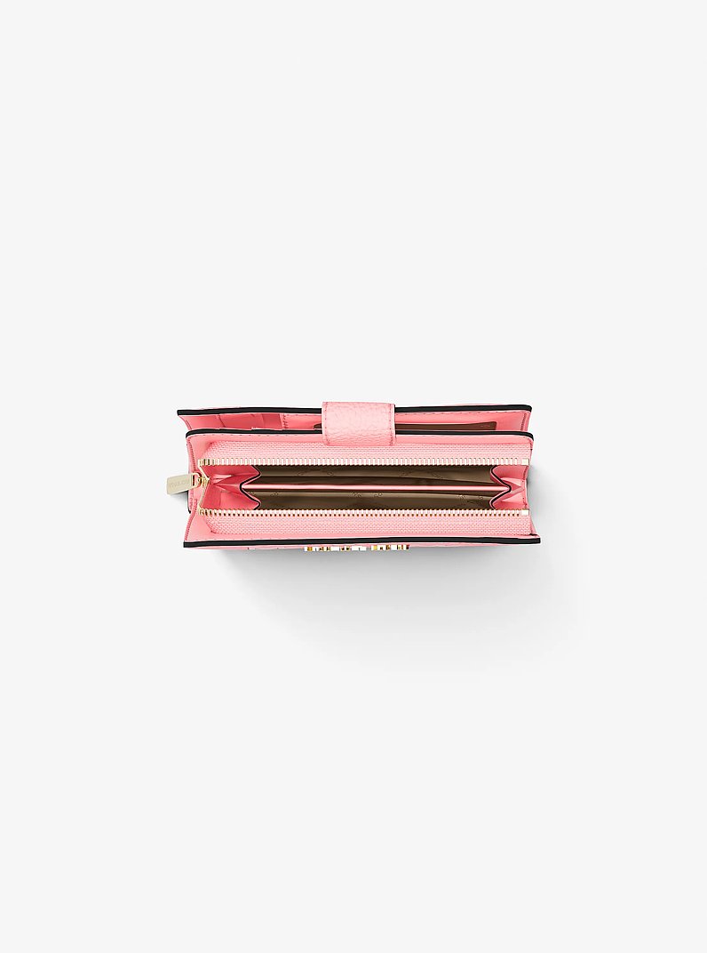 Jet Set Travel Medium Logo Debossed Billfold Wallet in CARNATION | Michael Kors