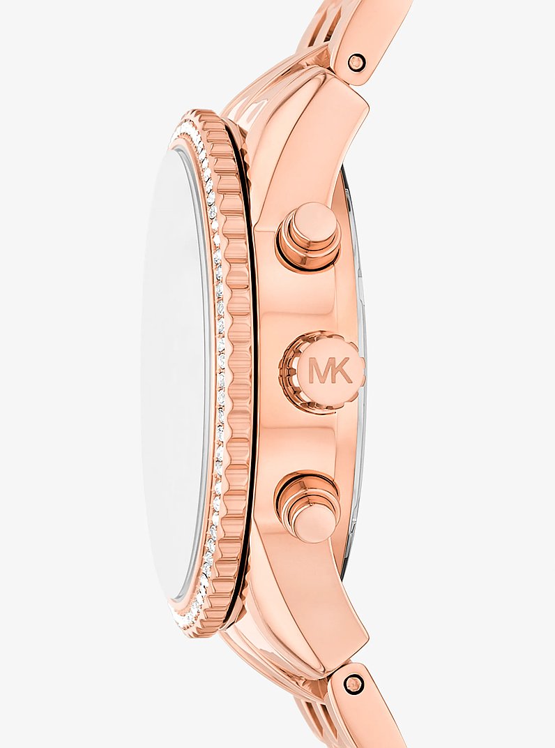 Mini Bryant Pav&eacute; Rose Gold-Tone Watch in ROSE GOLD | Michael Kors