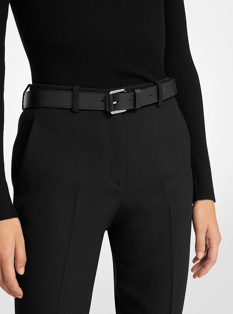 Cintur&oacute;n Tilda de cuero para pantal&oacute;n in NEGRO | Michael Kors
