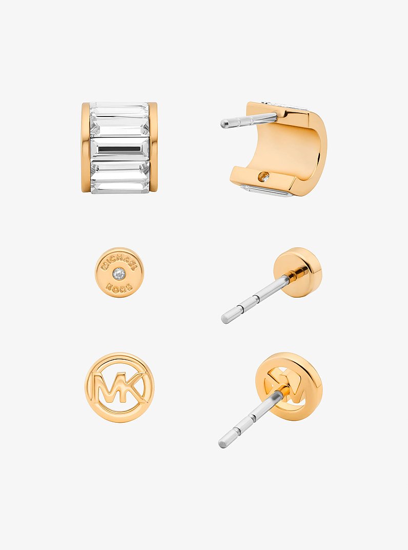 3-Piece Cubic Zirconia Stud Earrings Gift Set in GOLD | Michael Kors