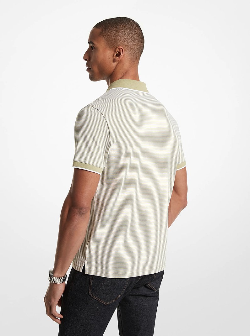 Textured Cotton Polo Shirt in LIGHT SAGE | Michael Kors