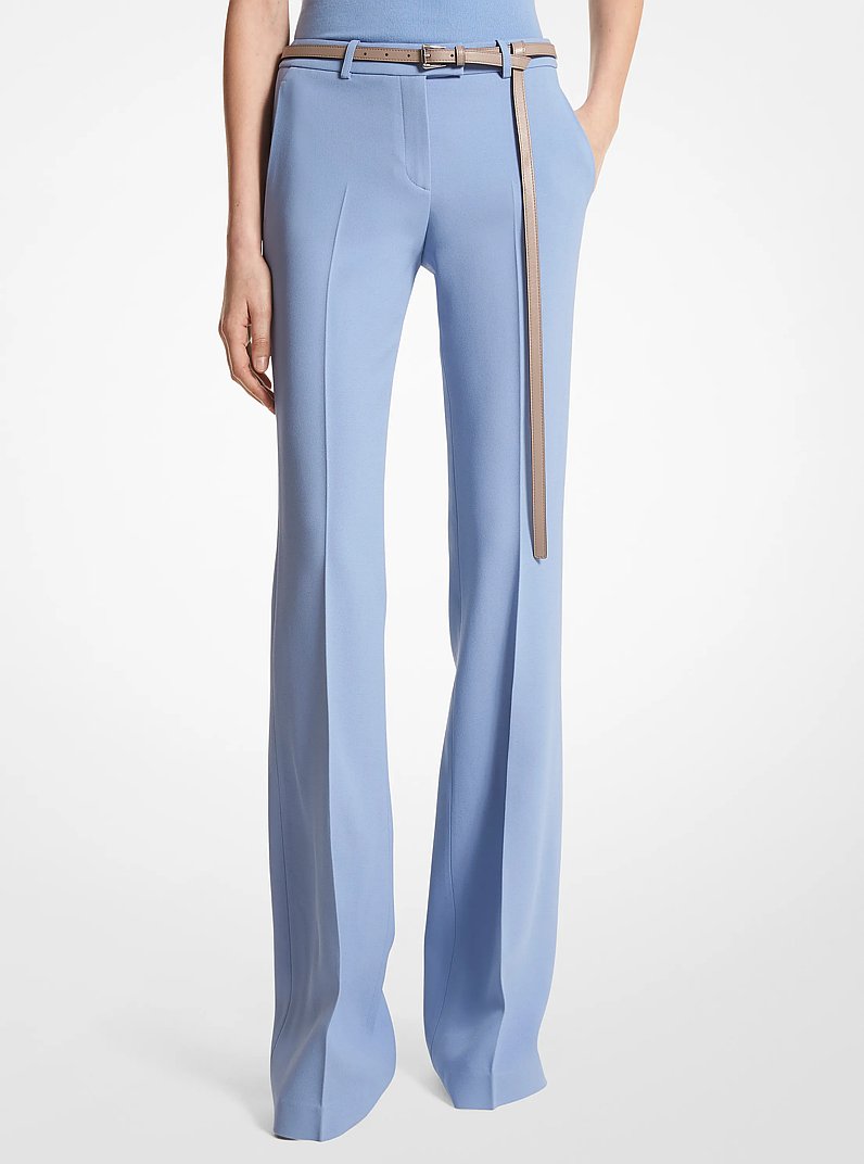 Haylee Double Crepe Sabl&eacute; Flared Trousers in COAST | Michael Kors