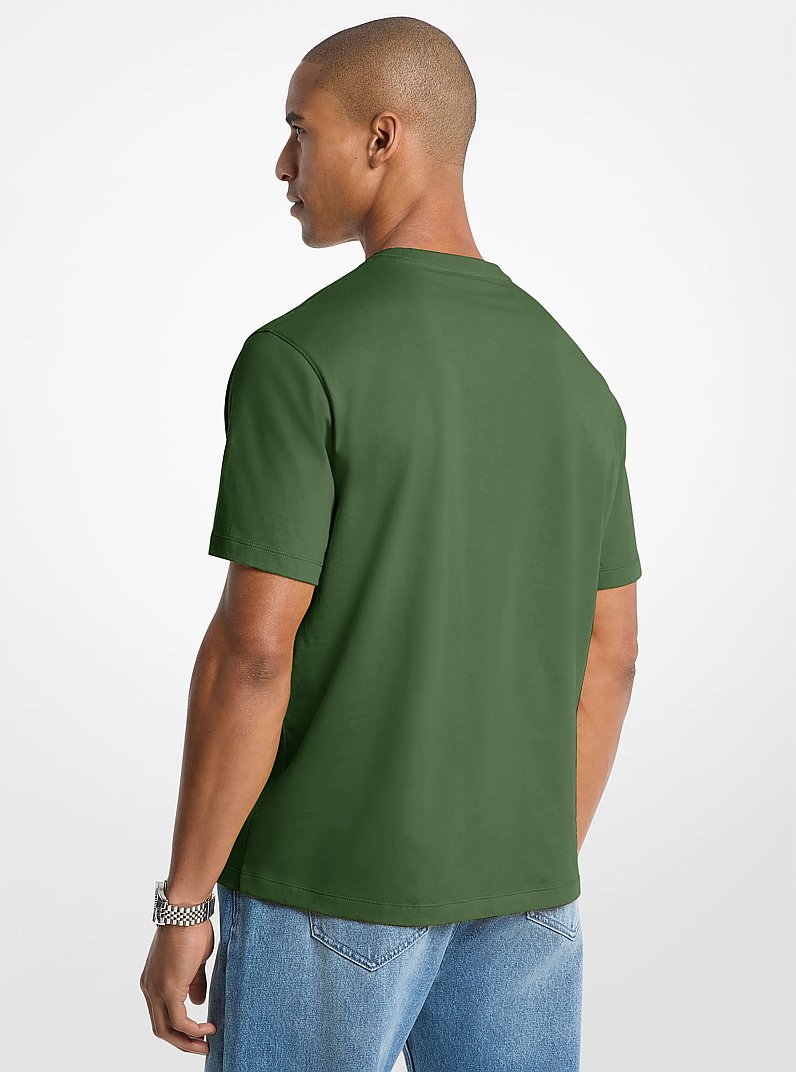 T-shirt en coton &agrave; logo in VERT AMAZONE | Michael Kors