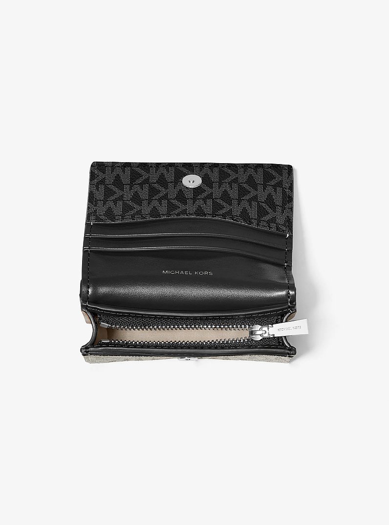 Hamilton Moderne Small Signature Logo Wallet in NEGRO | Michael Kors