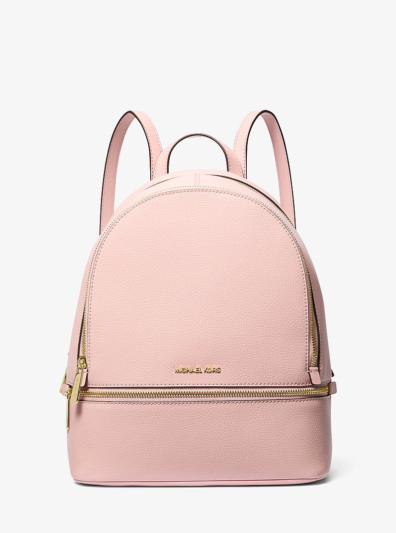 Rhea Medium Pebbled Leather Backpack in POWDER BLUSH | Michael Kors