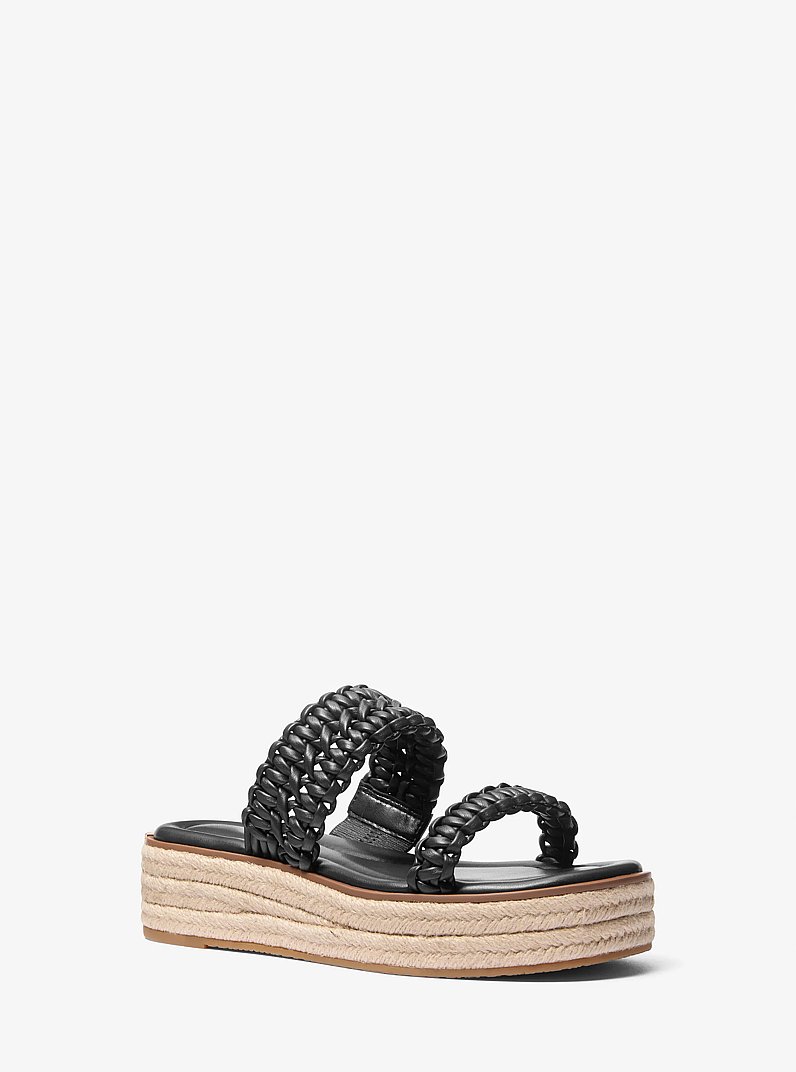 Sandale &agrave; enfiler Audrina tress&eacute;e in NOIR | Michael Kors