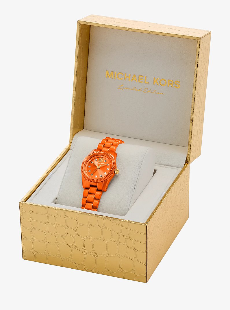 Limited-Edition Petite Lexington Orange-Tone Watch in SPICED CORAL | Michael Kors