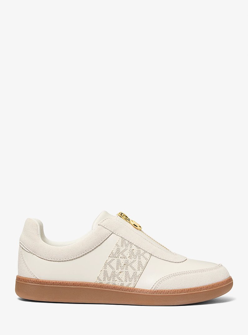 Jovie Zip-Front Sneaker in VANILLA | Michael Kors