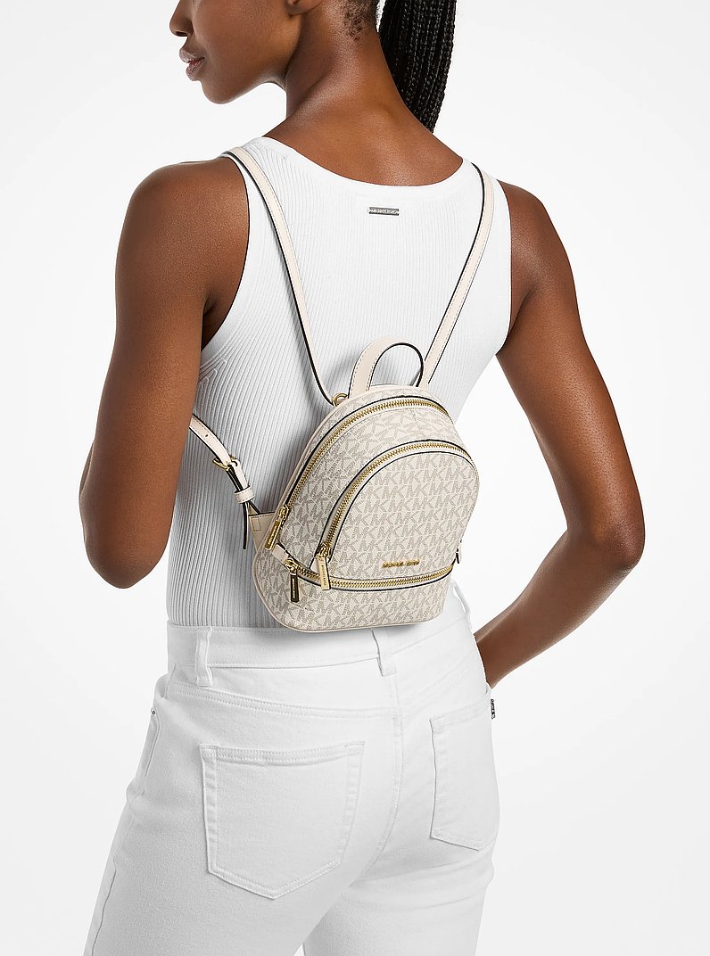 Rhea Extra-Small Signature Logo Backpack in LT CRM MULTI | Michael Kors