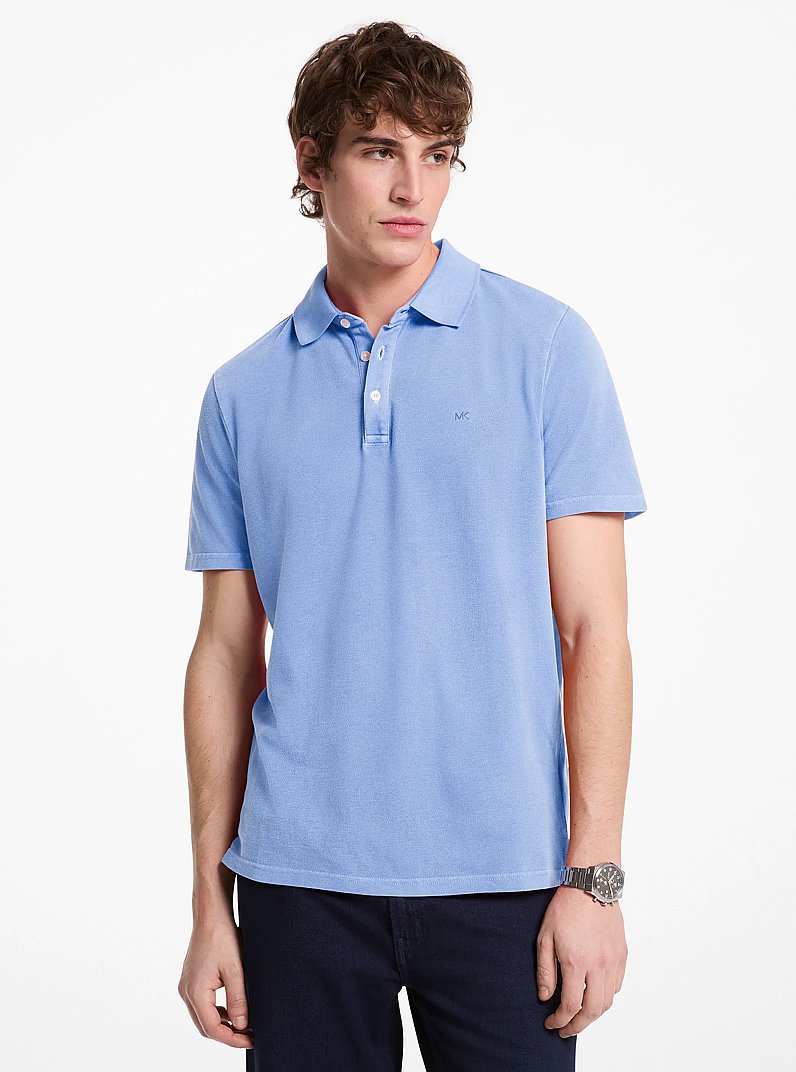 Cotton Piqu&eacute; Polo Shirt in CHAMBRAY | Michael Kors