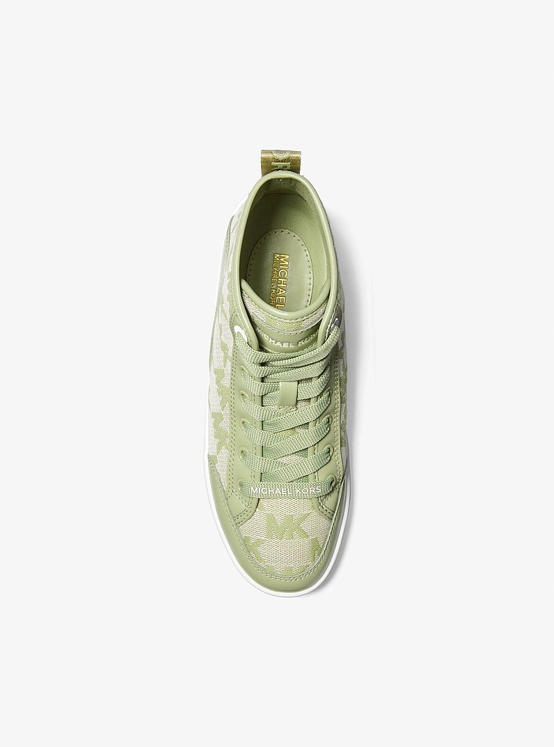 Shea Logo Jacquard High-Top Sneaker in LIGHT SAGE | Michael Kors