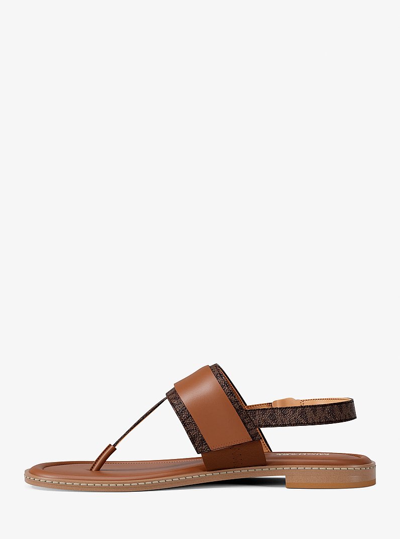 Sandale Carmen &agrave; logo Signature in BRUN | Michael Kors