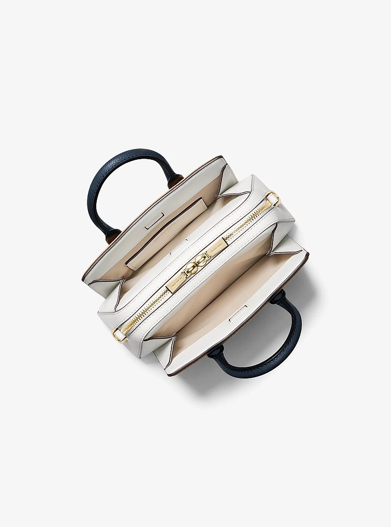 Laila Extra-Small Color-Block Leather Crossbody Bag in MIMOSA