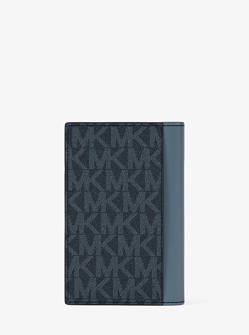Cooper Signature Logo Folding Card Case in CORNFLOWER - Sale