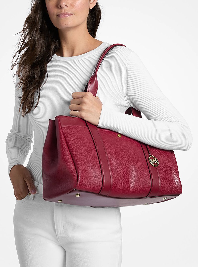 Bolso tote Foster grande de piel granulada in ROJO INTENSO | Michael Kors