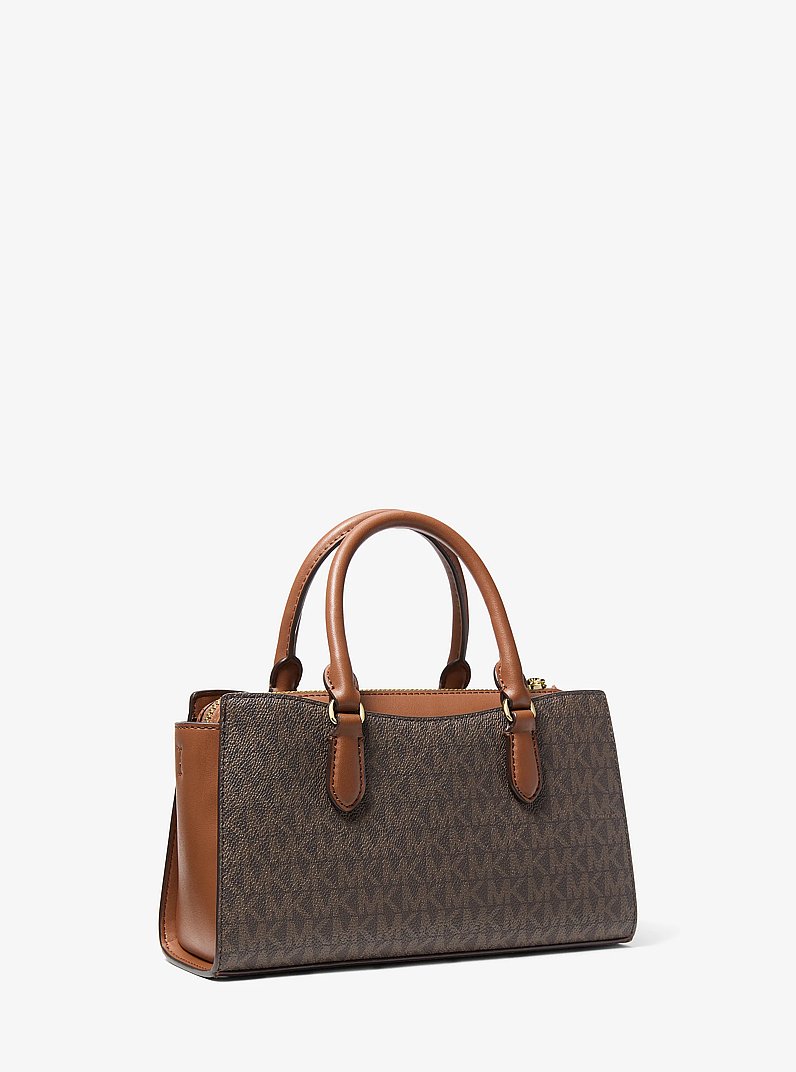 Bolso messenger Arden peque&ntilde;o con logotipo exclusivo in MARR&Oacute;N | Michael Kors