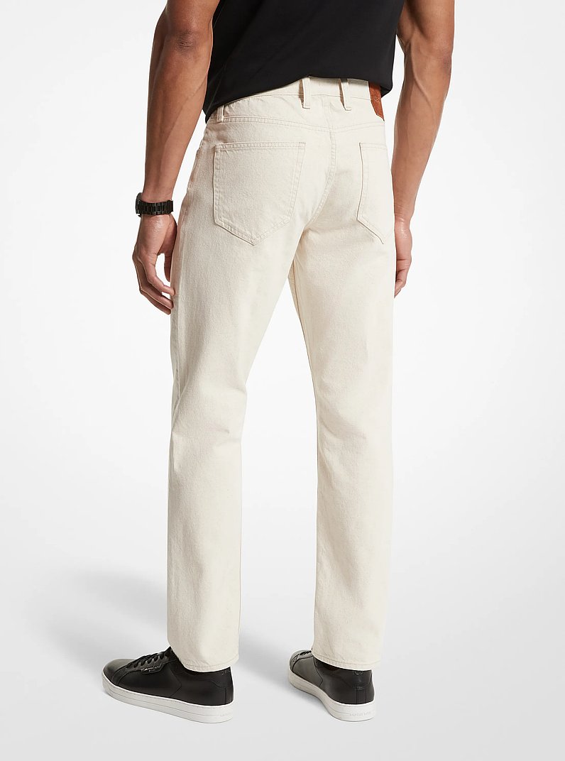 Stretch Cotton and Linen Jeans in ECRU | Michael Kors
