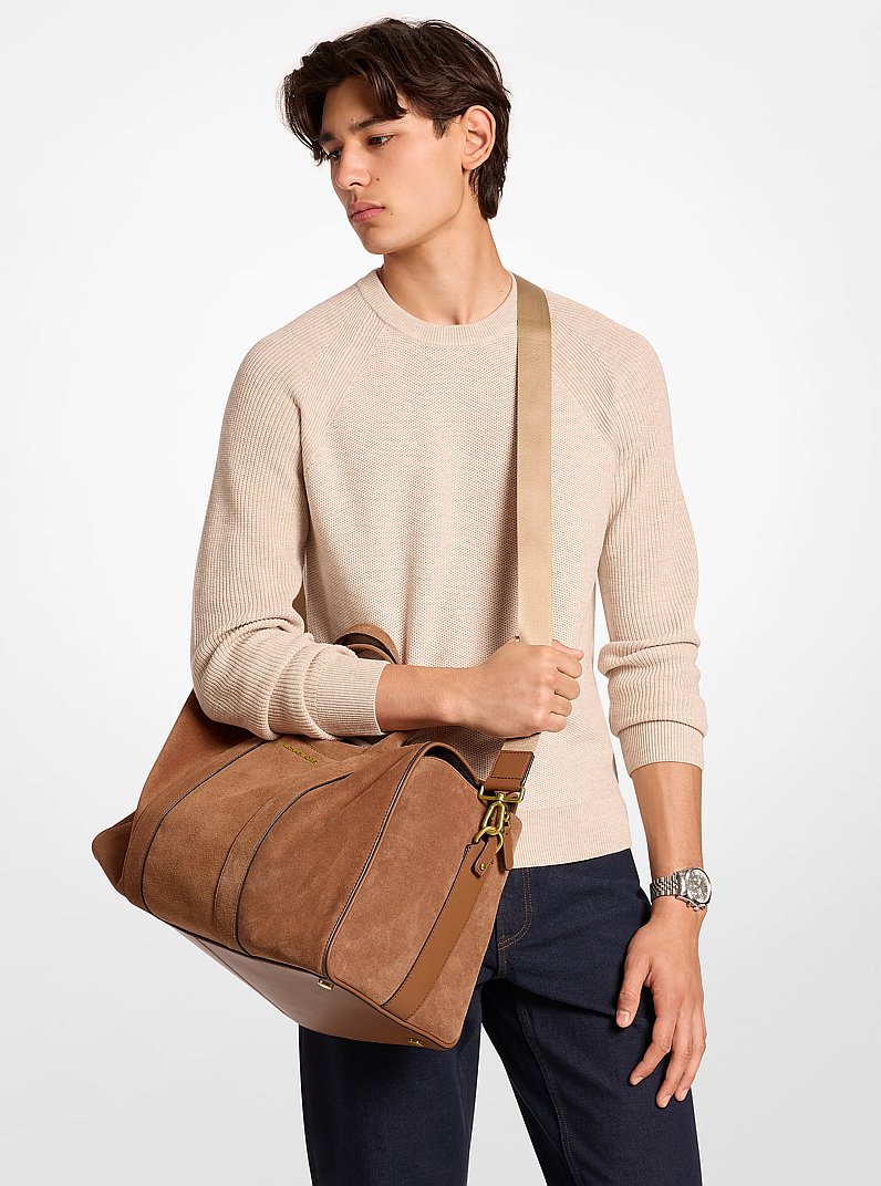 Freizeittasche Nicholas Medium aus Wildleder in LUGGAGE | Michael Kors