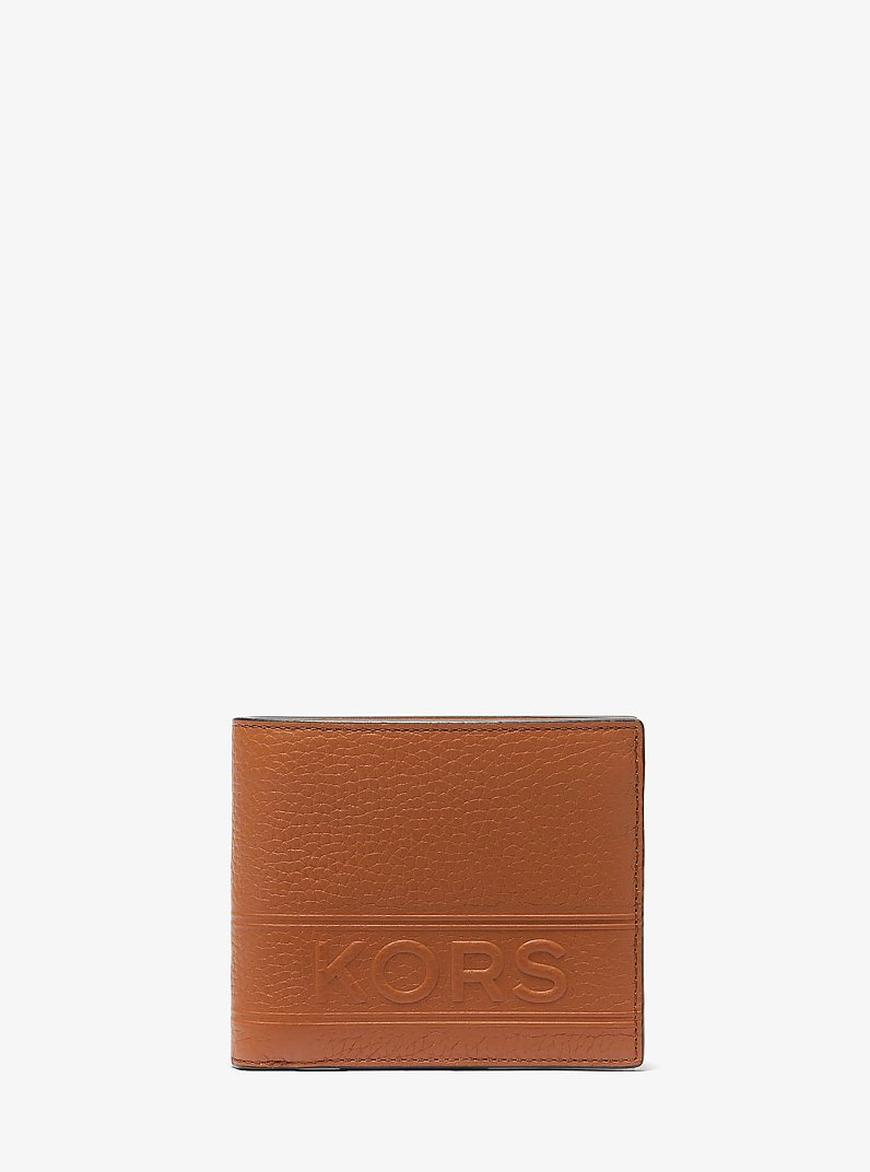 Hudson Pebbled Leather Billfold Wallet With Coin Pouch in LUGGAGE | Michael Kors